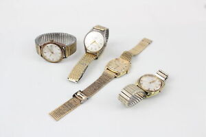Men's Gold Tone WRISTWATCHES Hand Wind / Automatic Record De Luxe Working x 4