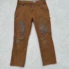 Carhartt Canvas Double Knee Rugged Flex Cargo Pant Mens 33x30 Brown Worn Wear