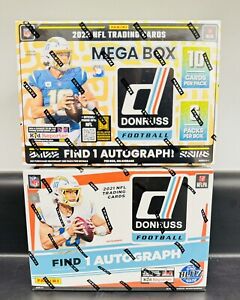 2021 Donruss Football Mega + 2023 Donruss Football Mega Box Lot 1 Auto Per Box!