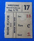 BEYOND RARE 1972 NWF Wrestling Ticket Buffalo AUD BOBO BRAZIL DENUCCI AUCTION#2