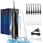 Fairywill Dental Water Flosser 300ML Portable & Rechargeable Teeth Cleaner 8 Tip