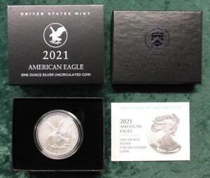 2021 W Type 2 Reverse Uncirculated Silver Eagle Dollar, 1oz .999 Silver Dollar