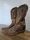 Tony Lama Cowboy Boots Men Size 10.5 D Leather Tan Saigets Western 6979 USA Made