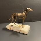 Vintage Bronze Whippet Greyhound Sculpture Statues Art  Deco VGUC