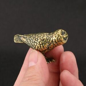 Solid Brass Owl Figurine Small Statue Home Ornament Animal Figurines Gift