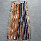Akris Punto Pants Womens 8 Multicolor Striped Fiorella Parasol Cropped Trousers