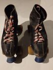Vintage Pacer Roller quad Skates Men's Size 9 Black Boots W/ Green Wheels