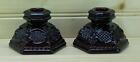 Avon 1876 Cape Cod Collection (2) Single Light Candlestick Holders - Ruby Red