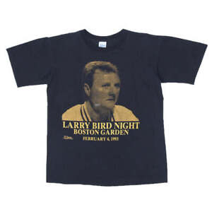 1993 Vintage Larry Bird Night T-Shirt Single Stitch Made In USA Salem Black L
