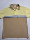 Vintage 70's Kennington Short Sleeve Polo Shirt Terry Cloth Size Large Brown