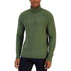 Club Room Mens Chunky Cable Knit Sweater Turtleneck Wild Ivy XL