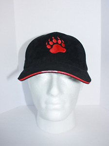Yellowstone Park Black Baseball Cap Bear Print Red Logo One Size Fit Cotton