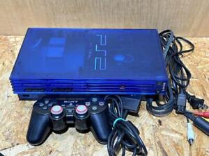 SONY PlayStation2 PS2 SCPH-37000 Console Controller Ocean Blue NTSC-J Tested