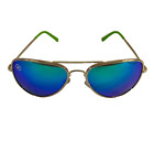 Blenders Athena Star Cat 3 Polarized Aviator Sunglasses w/Lime Green Temple Tips