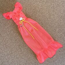 Vintage 1974 Barbie Best Buy 7814 Orange Dress w Orig Flower & Bow