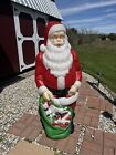 Vintage Empire Blow Mold 46” Santa Large 1968 w/ Toy Bag Lighted - EXC COND