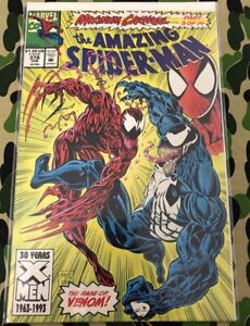 THE AMAZING SPIDER-MAN #378 VENOM VS CARNAGE! MARVEL COMICS 1993! NM! GLOSSY!