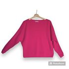 Pure Collection Women's Bright Pink 100% Cashmere Sweater Dolman Sleeve Sz 6
