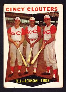1960 TOPPS #352 GUS BELL/FRANK ROBINSON/JERRY LYNCH