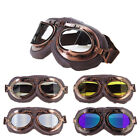 Windproof Motorcycle Goggles Vintage Leather Bike Racer Cruiser Touring Eyewear