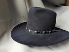 vintage USA made BEAVER BRAND custom 7-1/4 black 5X fur felt WESTERN cowboy hat