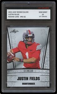 JUSTIN FIELDS 2021 LEAF ROOKIE SILVER 1ST GRADED 10 ROOKIE CARD OHIO STATE/BEARS