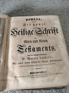 1800's Family German Martin Luther Bible Heilige Schrift Shank Genealogy Illustr
