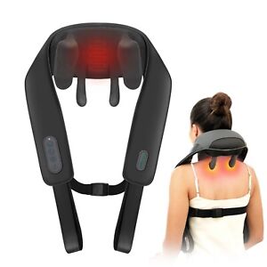 Snailax Back Neck and Shoulder Massagers with Heat Pain Relief Deep 4D Kneading