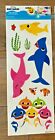 CUTE GIFT! 9 Piece Baby Shark & Fish Theme Removable Wall Decals NEW 1 Sheet!