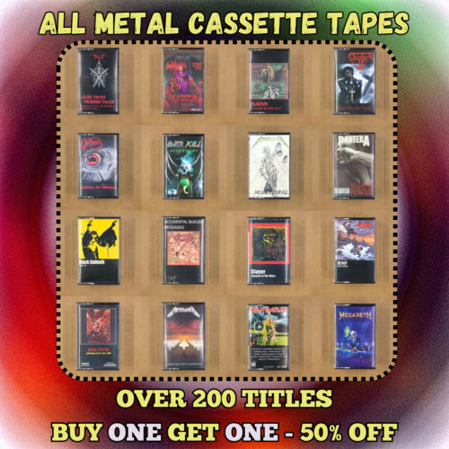 CASSETTE TAPES 80s METAL Metallica Iron Maiden Megadeth Slayer BUILD UR OWN LOT