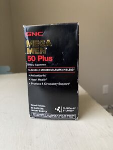 GNC Mega Men 50 Plus Multivitamin,  60 Caplets Timed-Release Caplets-EXP:03/2024