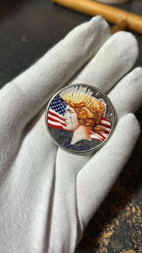 1922 PEACE DOLLAR SILVER COIN COLORIZED ON BOTH SIDES