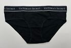 Victoria's Secret Panties NWT Size Large L Solid Black Cotton Logo Hipster NEW