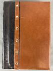 Leather Journal Notebook Diary Black Brown Rivets Lined Pages Bookmark Hardcover