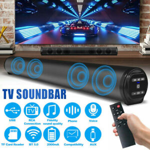 Surround Sound Bar Wireless 4 Speaker System BT Subwoofer TV Home Theater Remote