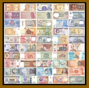 50 Pcs Different World Mix Foreign Banknotes Currency Set Countries Lot #3