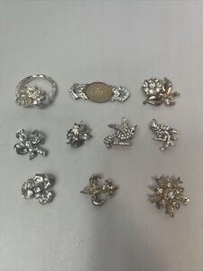 Lot of 10 Vintage/Antique Fancy Brooches/Pins