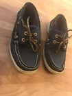 Women's Sperry Navy With Blue Sequin Sparkle Boat Shoes Size 7.5 M