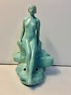 New ListingWeller Art Pottery Blue Turquoise Nude Lady  On The Flower Frog Early 1920s