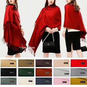Womens Mens Soft Oversized Blanket 100% Cashmere Wool Shawl Wrap Scarf Scotland