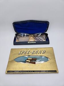 Vtg 50s/60s Cat Eye Glasses, Case & Cleaning Cloth + The Original SPEC-BAND