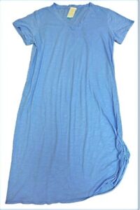 FRESH PRODUCE XL Bayside BLUE Slub Cotton Jersey CHRISTA Midi Dress $74 NWT XL