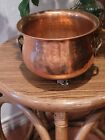 New ListingVINTAGE HAMMERED COPPER AND BRASS FOOTED PLANTER POT
