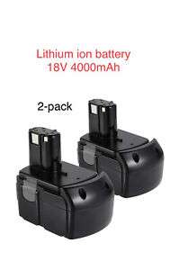 2-Pack Replacement Lithium Ion Battery 18V 4000mah BCL 1840 for Hitachi Tools