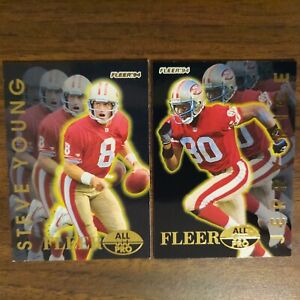 New Listing2 Jerry Rice #9 & Steve Young #24 49ERS 1994 Fleer ALL-PRO Insert Cards