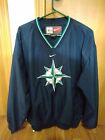 VTG Seattle Mariners Nike Team Jacket Pullover Embroidered Swoosh Side Zip Large