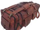 Leather Gym Travel Luggage Vintage Genuine Duffel Weekend Men's Brown Bag