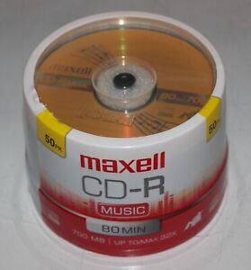 new sealed Maxell 50pcs CD-R Music Digital Audio 700MB 80min 32x
