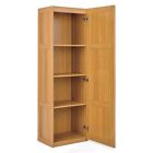 Tall Storage Wooden Cabinet Kitchen Bathroom Living Room Organizer W/ 4 Shelves