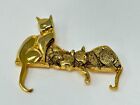 MFA Museum of Fine Arts Boston Three Cats Brooch Pin Gold Plated on Brass